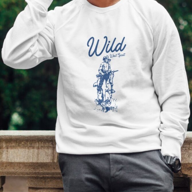 Cotton Sweatshirt with Wild Spirit Print