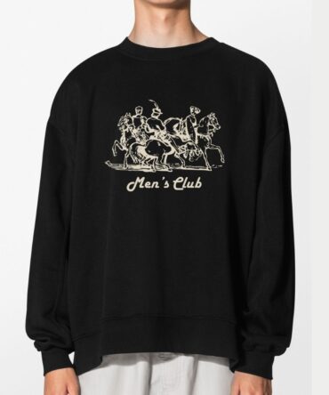 Black Sweatshirt with men's club screen print