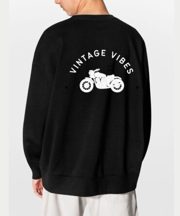 Black sweatshirt with Vintage bike print at back
